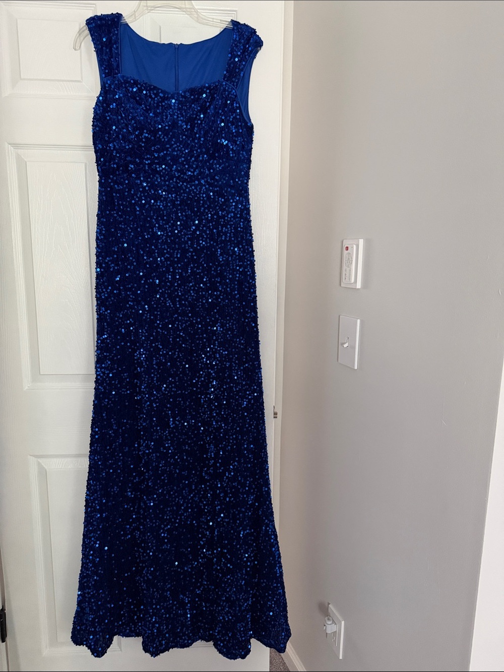 Sparkling Midnight Blue Sequin Maxi Dress